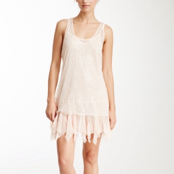 Free People Dresses & Skirts - Free People Shiny Sequin Mesh Dress NWT